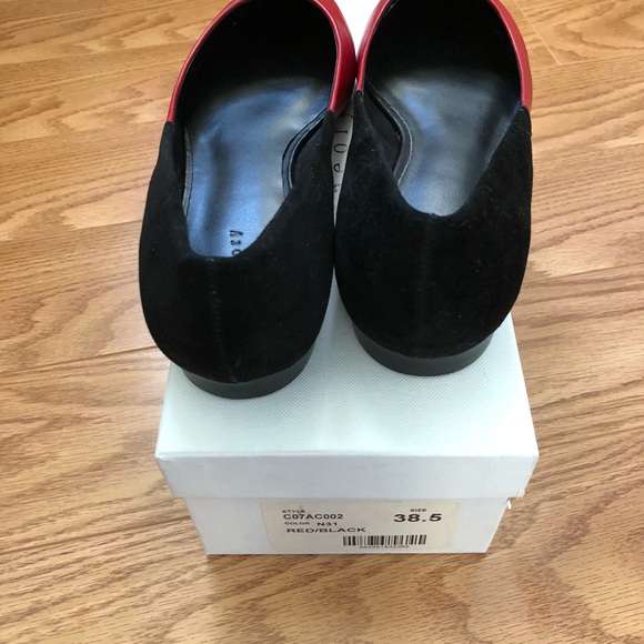 Women’s Theory black/red flat shoes. EU 38.5 - Picture 3 of 5